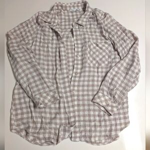 Checkered Beige Button Down